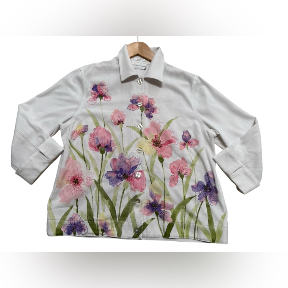 Drapers & Damons Floral Print Button Down Blouse Size:PM